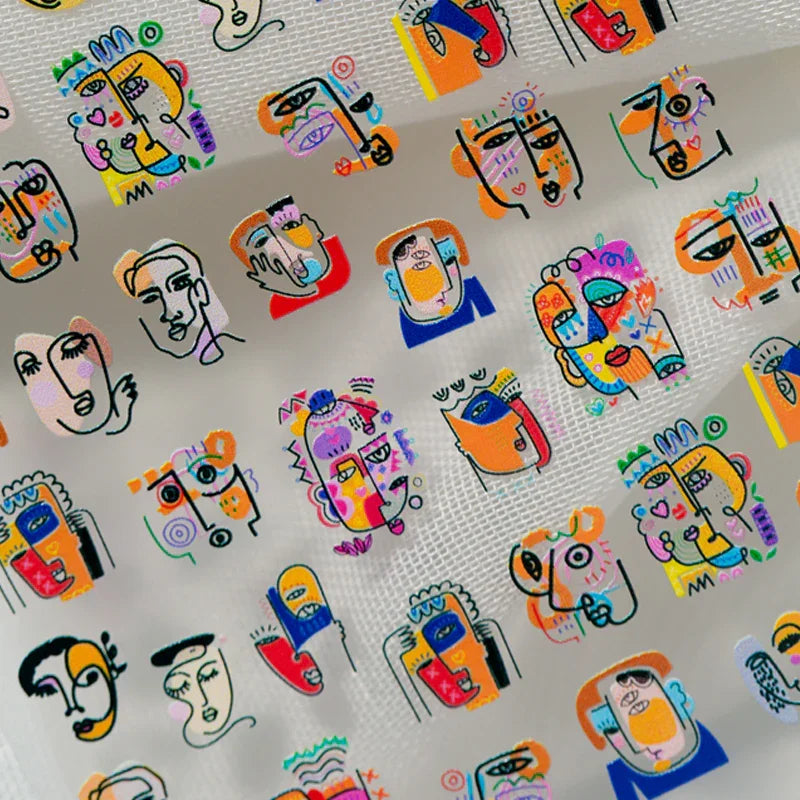Abstract Faces Nail Art Stickers