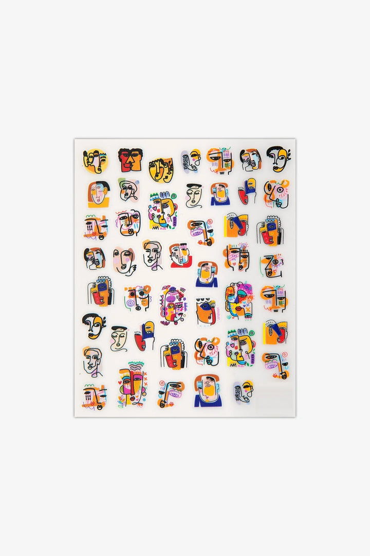 Abstract Faces Nail Art Stickers