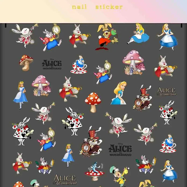 Alice In Wonderland Nail Art Stickers