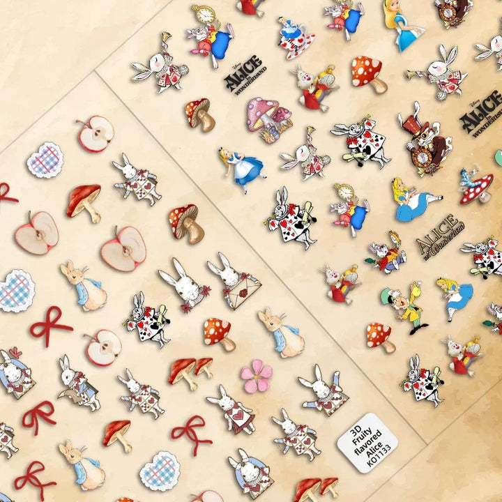 Alice In Wonderland Nail Art Stickers