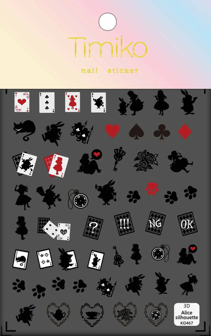 Alice's Silhouette Nail Art Stickers