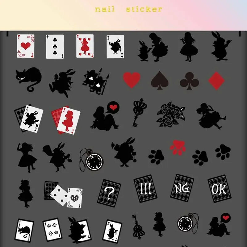 Alice's Silhouette Nail Art Stickers