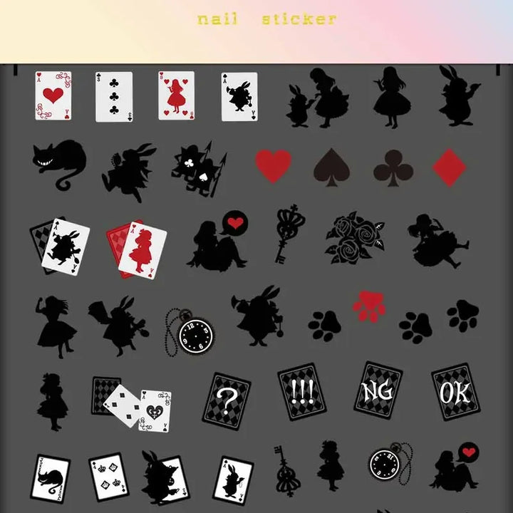Alice's Silhouette Nail Art Stickers