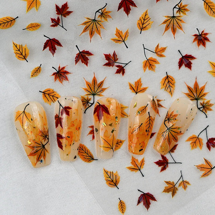 Autumn Maple Leaves Nail Art Stickers
