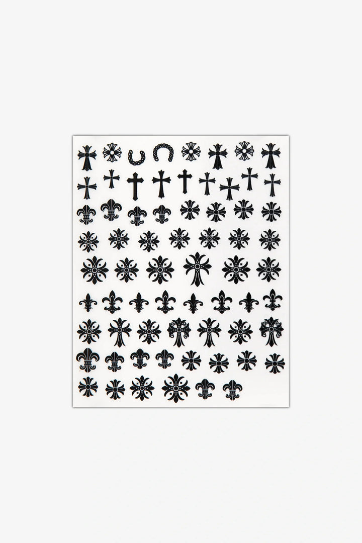 Black Fleur De Lis 3D Nail Art Stickers