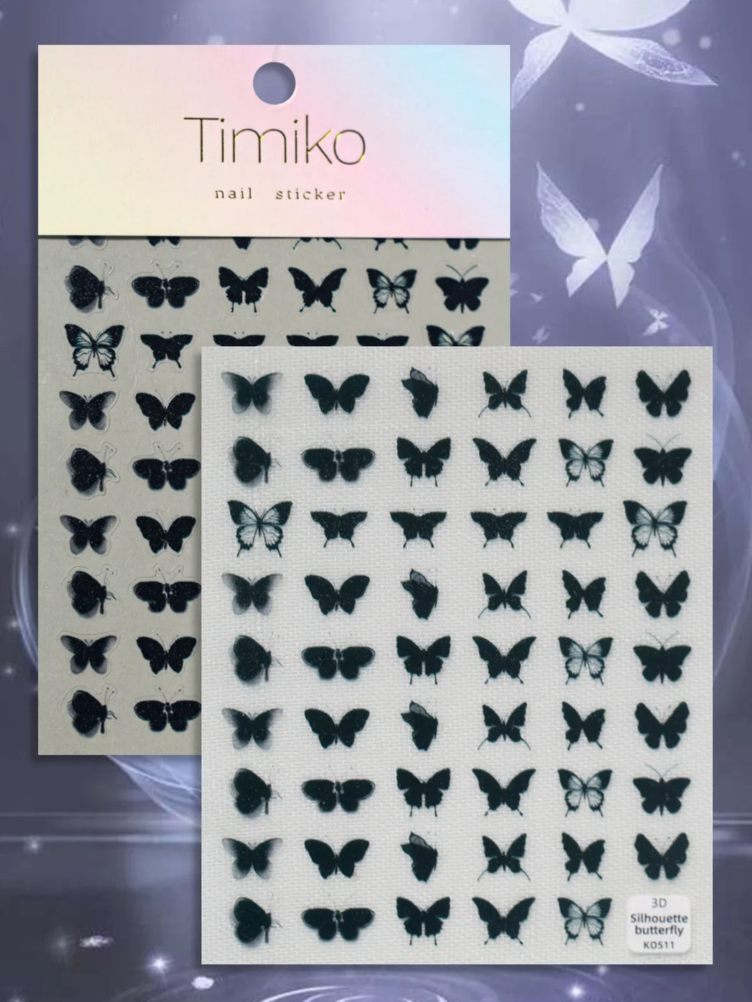 Black Butterfly Nail Art Stickers