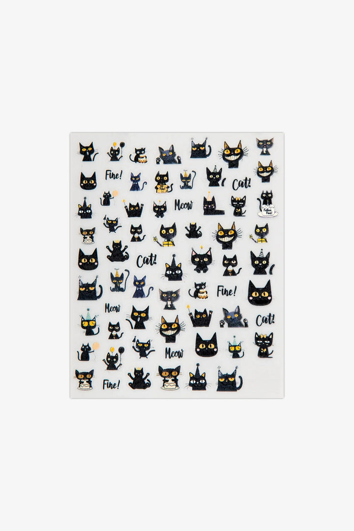 Black Cats 3D Nail Art Stickers