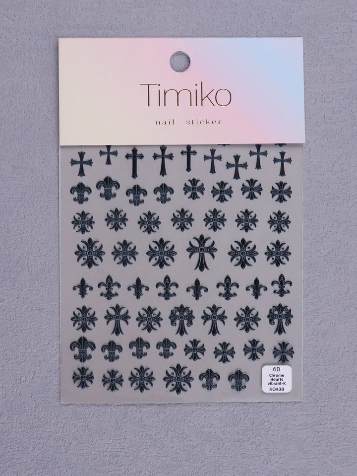 Black Fleur De Lis 3D Nail Art Stickers