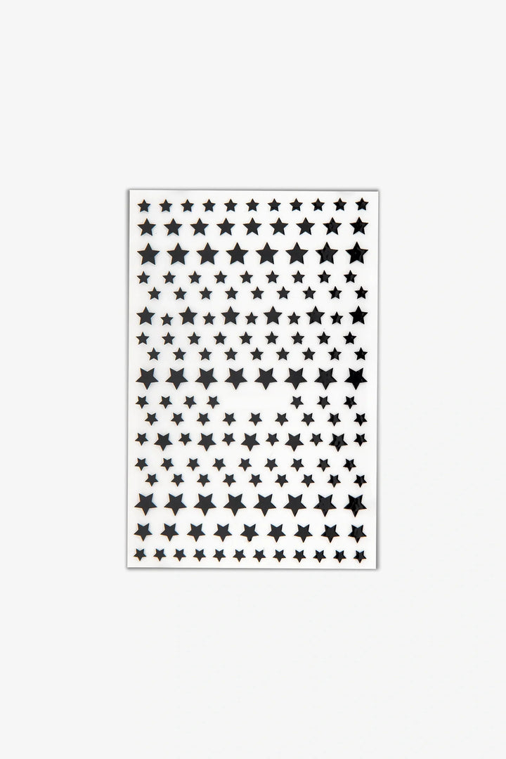 Black Glossy Stars Nail Art Stickers