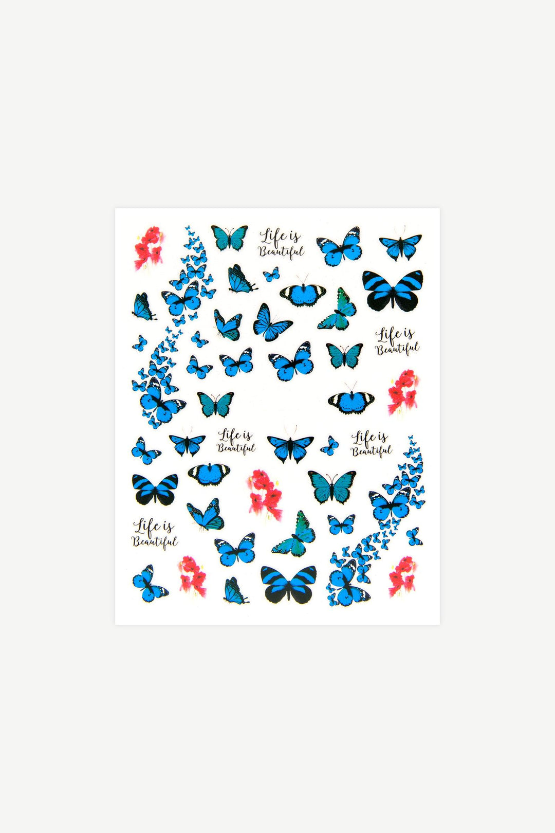 Blue Butterflies Nail Art Stickers - Gelly