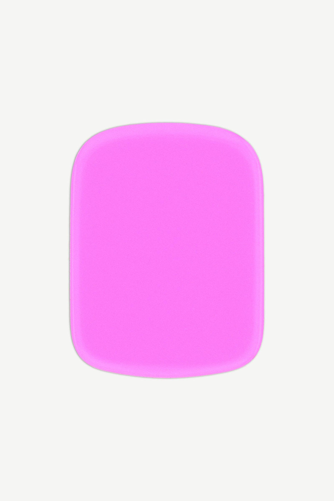 Close-up of a single bubblegum pink gel nail sticker with a smooth, glossy surface.