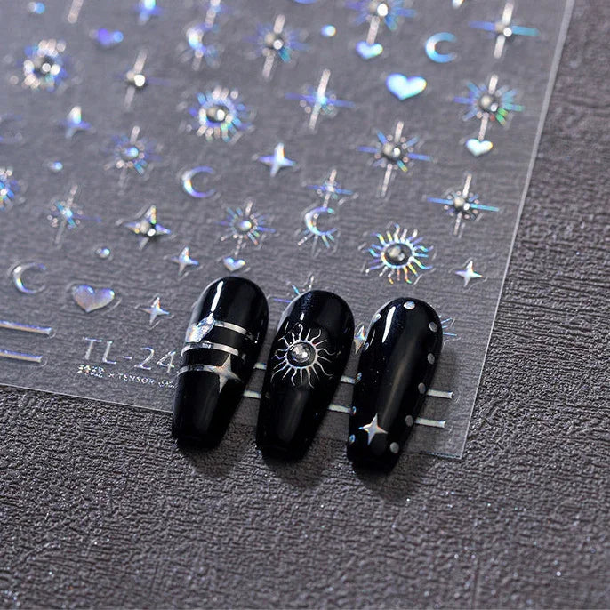 Celestials Embossed 3D Nail Art Stickers