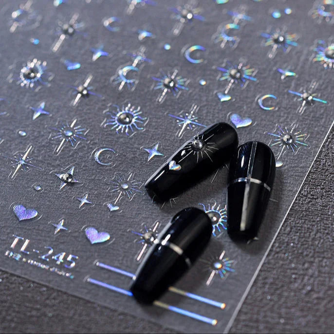 Celestials Embossed 3D Nail Art Stickers