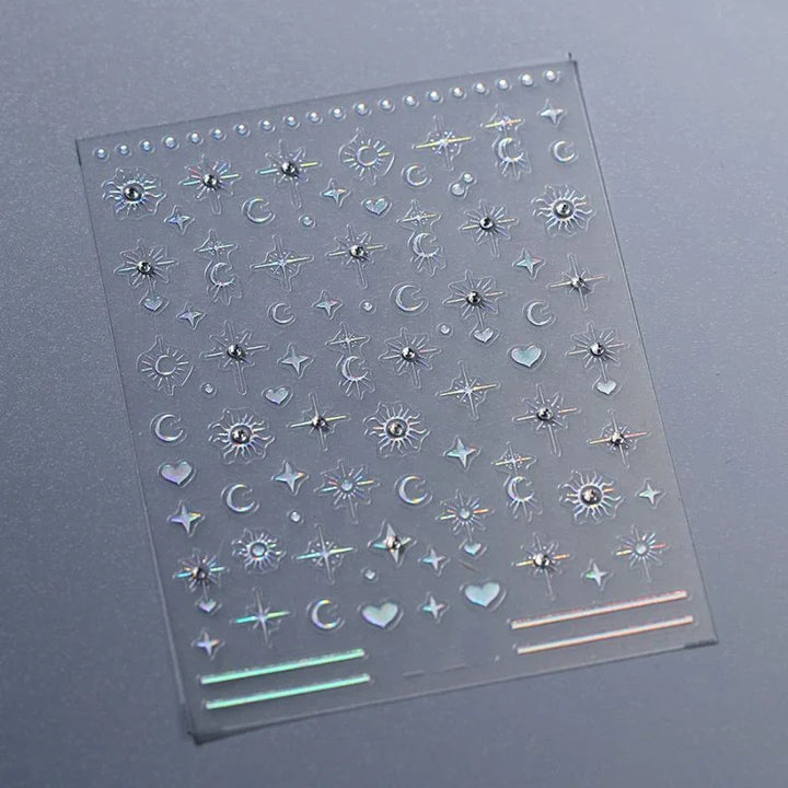 Celestials Embossed 3D Nail Art Stickers