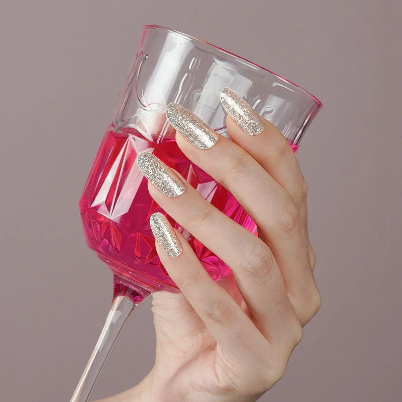 Champagne Sparkle Gel Nail Strips - Gelly