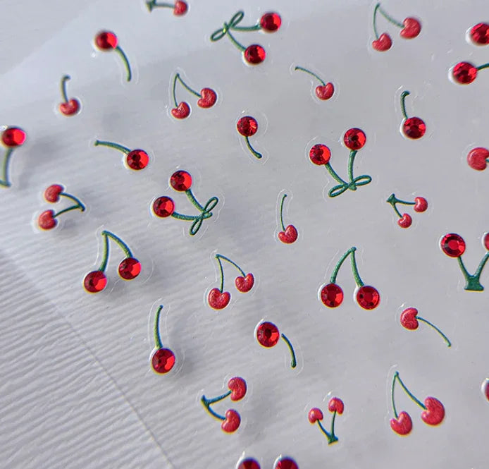 Cherry Gem 3D Nail Art Stickers