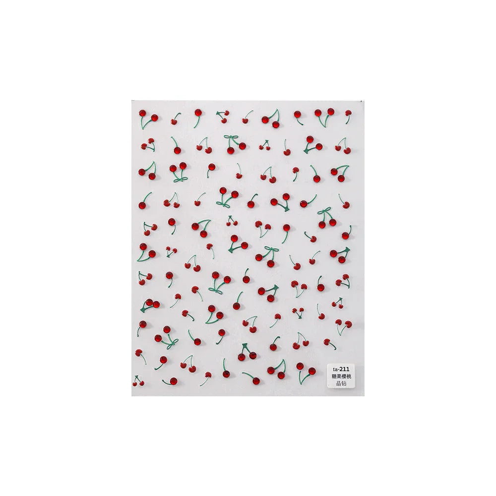 Cherry Gem 3D Nail Art Stickers