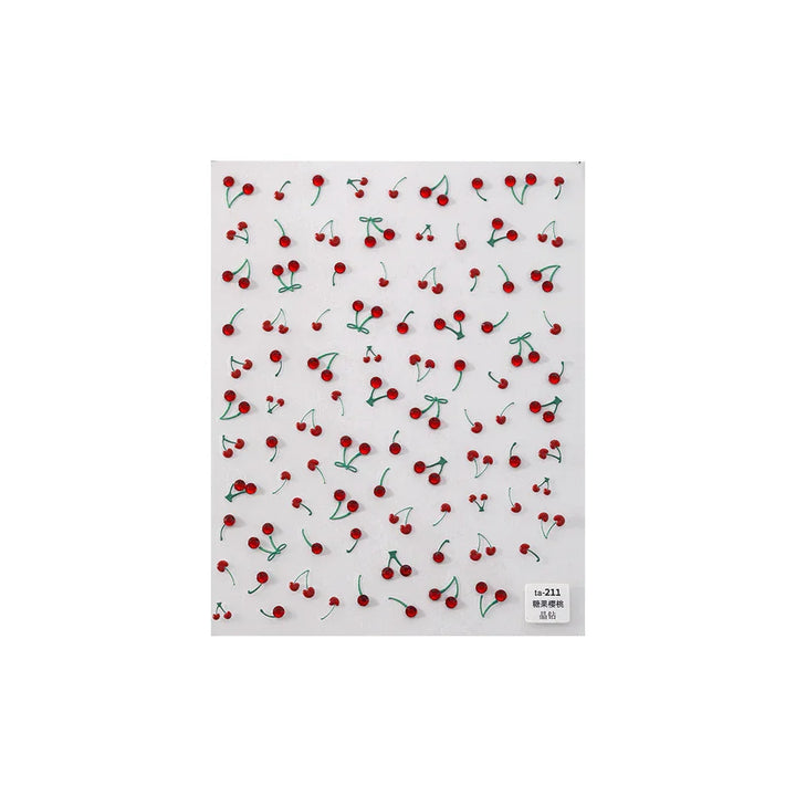 Cherry Gem 3D Nail Art Stickers