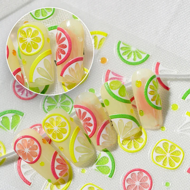 Citrus 3D Nail Art Stickers
