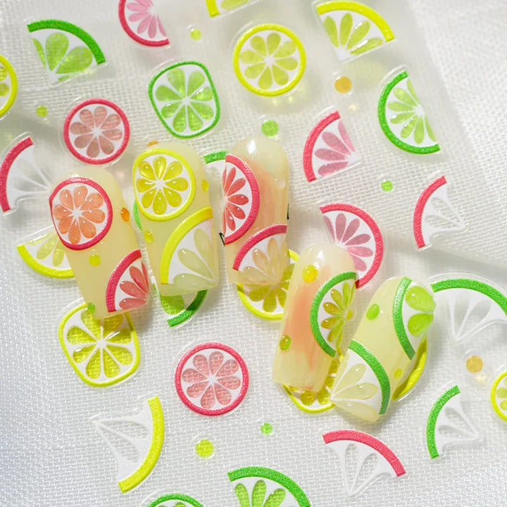 Citrus 3D Nail Art Stickers