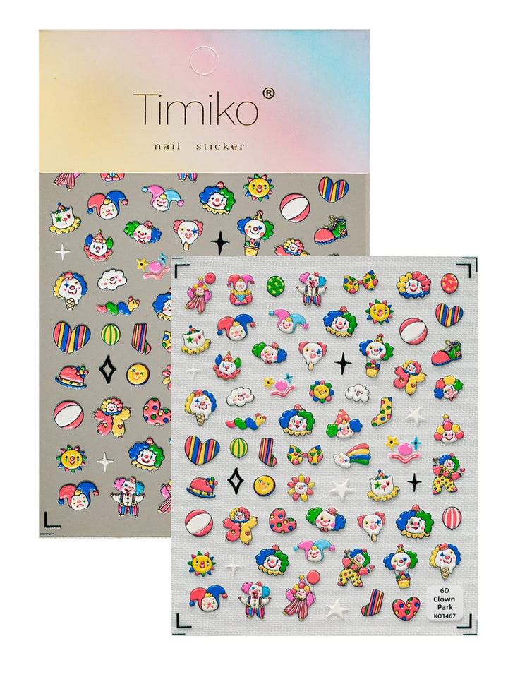 Clown Party 3D Nail Art Stickers