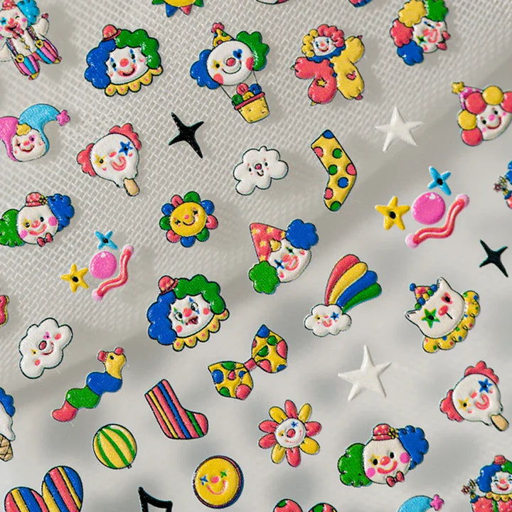 Clown Party 3D Nail Art Stickers