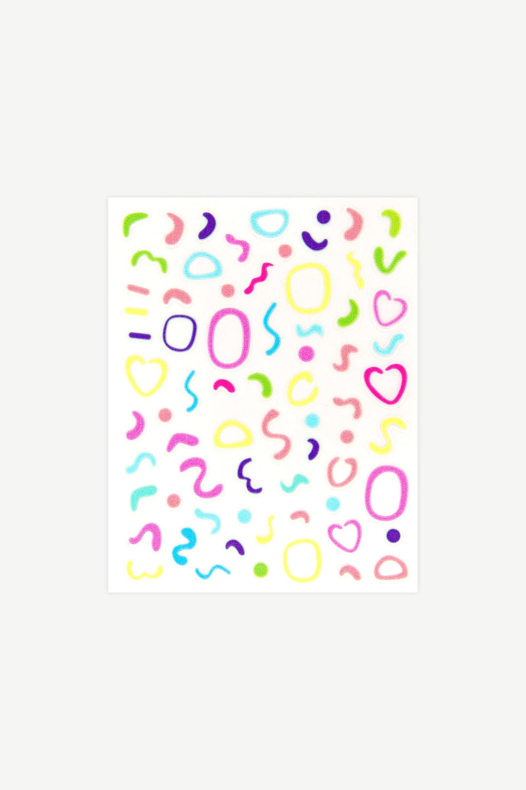 Colorful Neon Squiggles 3D Nail Art Stickers - Gelly