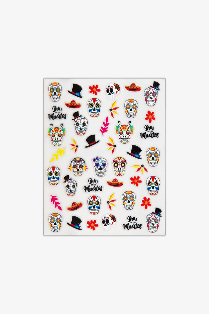 Sugar Skulls Nail 3D Art Stickers