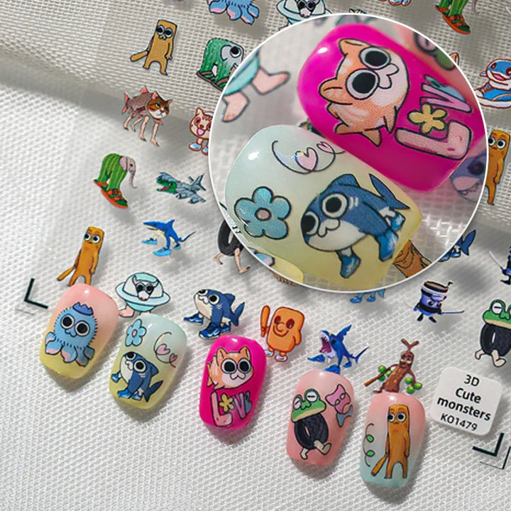 Cute Critters Nail Art Stickers