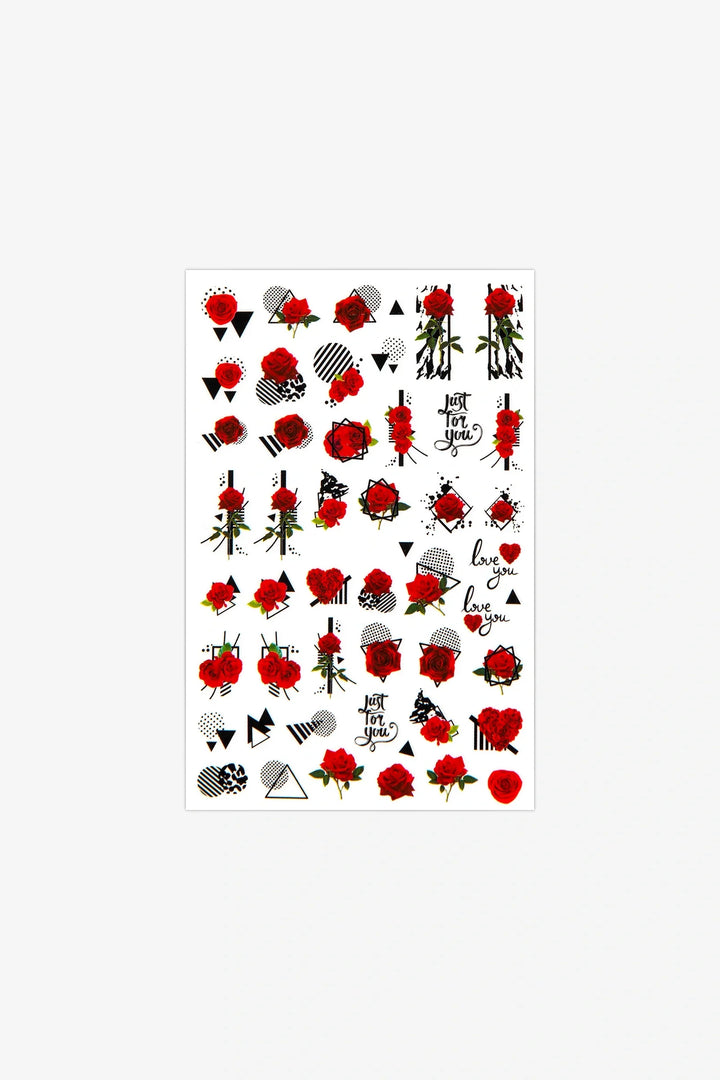 Edgy Rose Nail Art Stickers