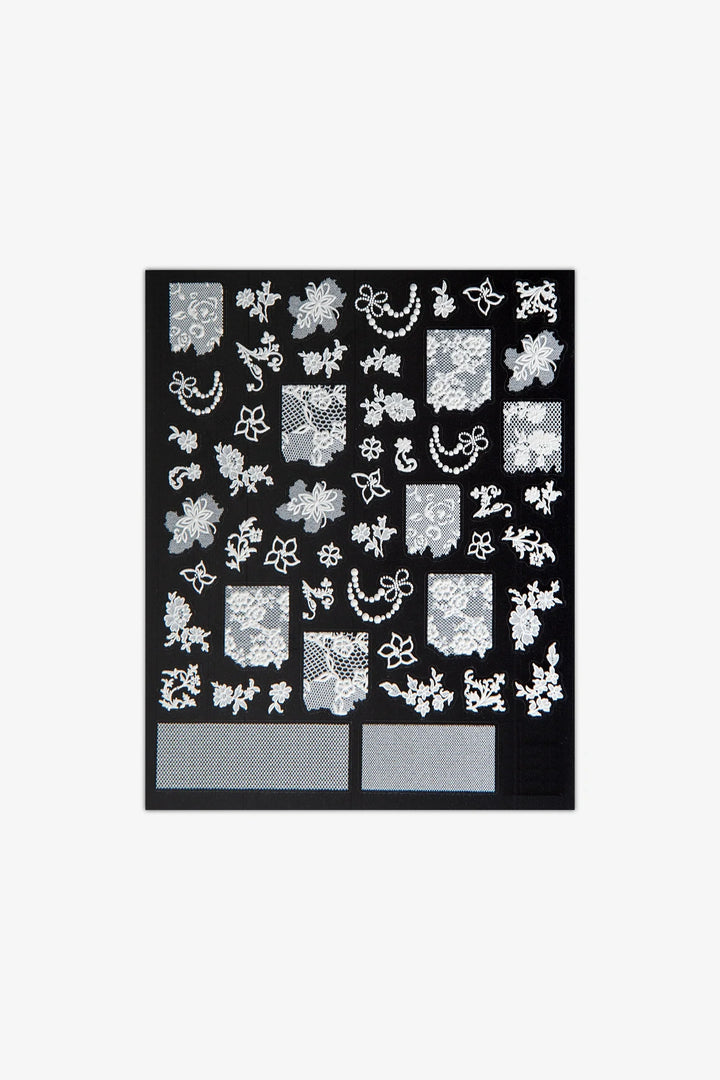 White Lace 3D Nail Art Stickers