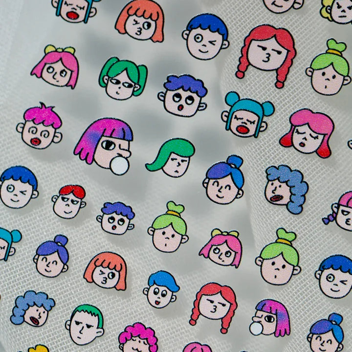 Funny Faces Nail Art Stickers