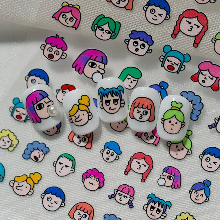 Funny Faces Nail Art Stickers