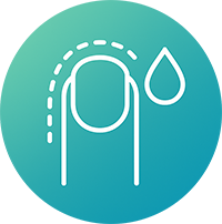 Badge: Waterproof – durable semi-cured gel nail wraps that resist water for everyday wear.