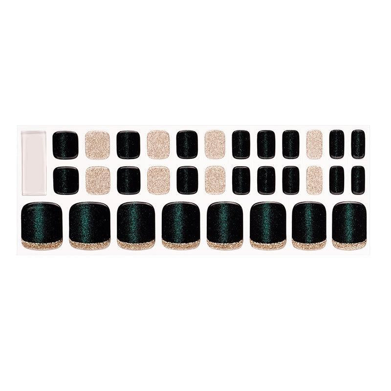 Emerald & Gold · Gel Toenail Strips (SALE) - Gelly