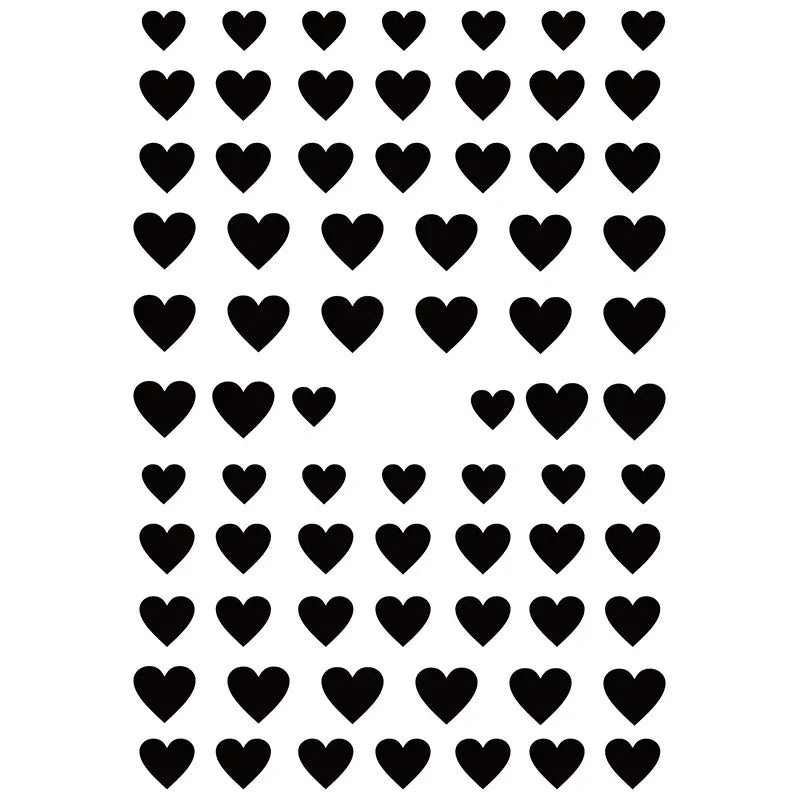 Black Hearts Nail Art Stickers