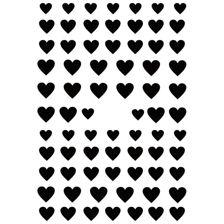 Black Hearts Nail Art Stickers