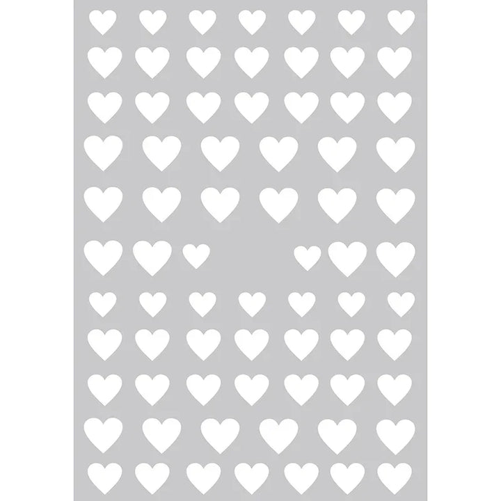 White Hearts Nail Art Stickers