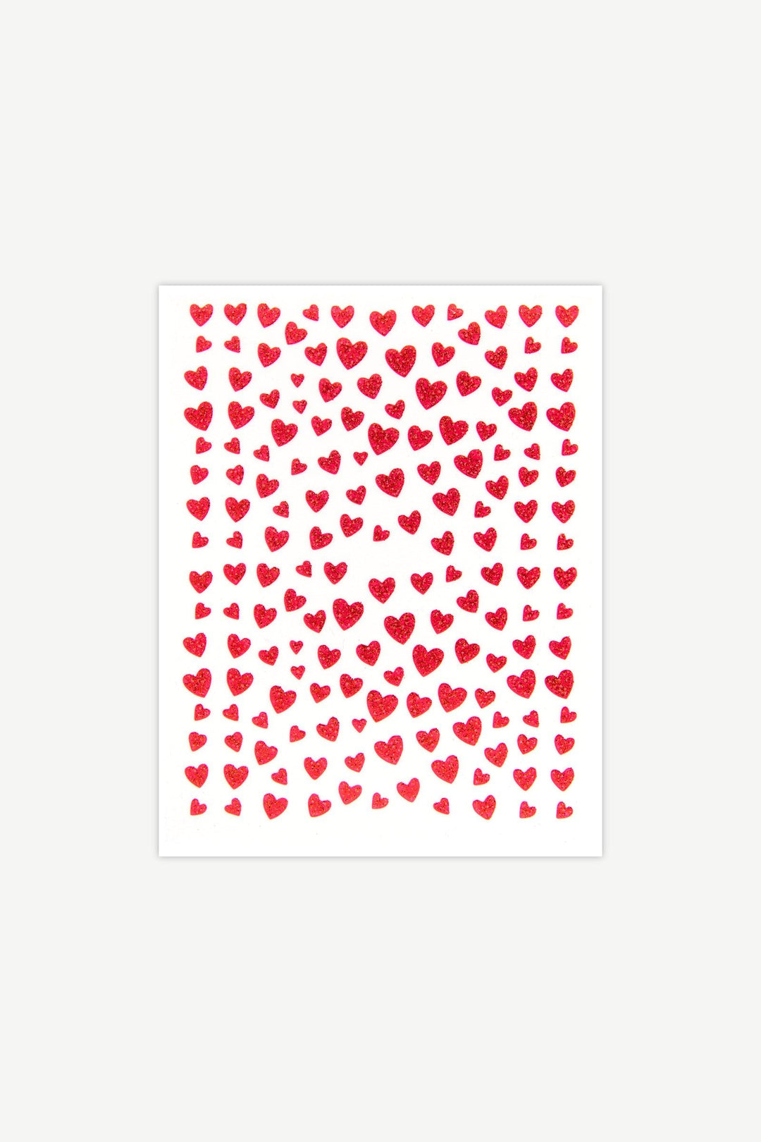 Glittering Red Hearts Nail Art Stickers - Gelly