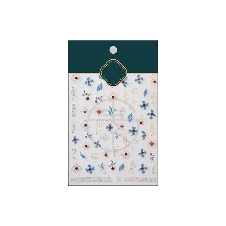 Gold Embossed Fleur 3D Nail Art Stickers