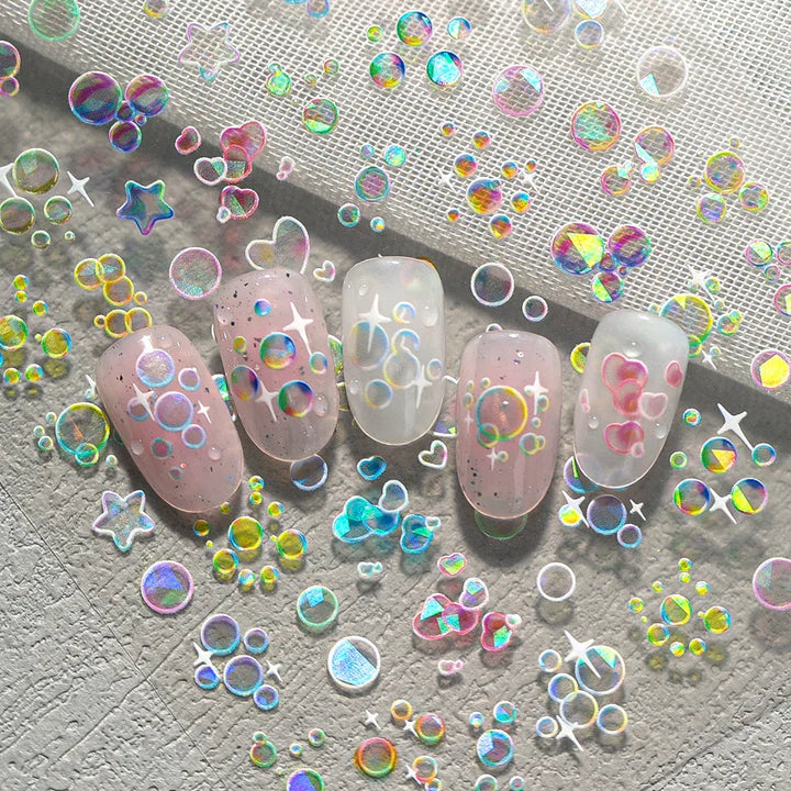 Holograph Bubbles Nail Art Stickers