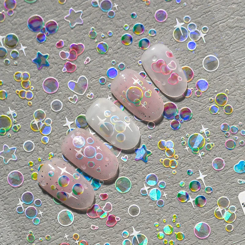 Holograph Bubbles Nail Art Stickers