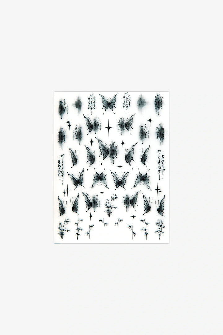Inky Butterflies Nail Art Stickers