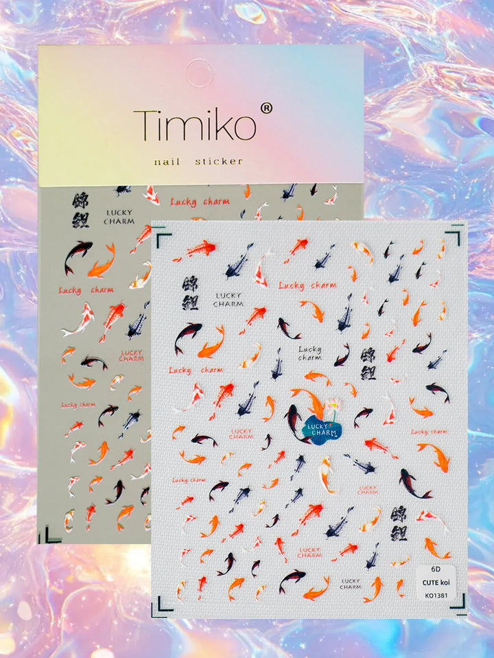 Koi Fish 3D Nail Art Stickers