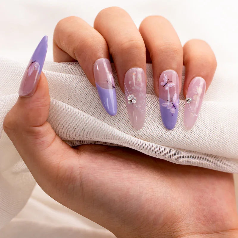 Lavender Butterfly Nail Art Stickers