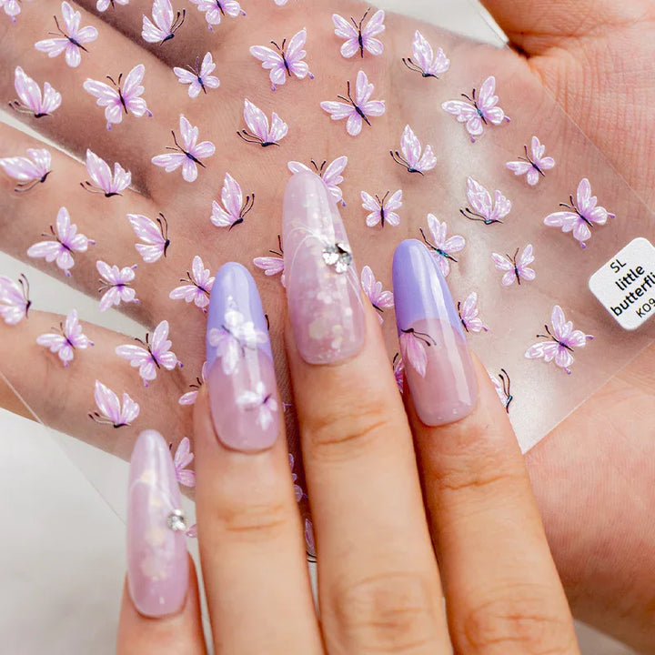 Lavender Butterfly Nail Art Stickers