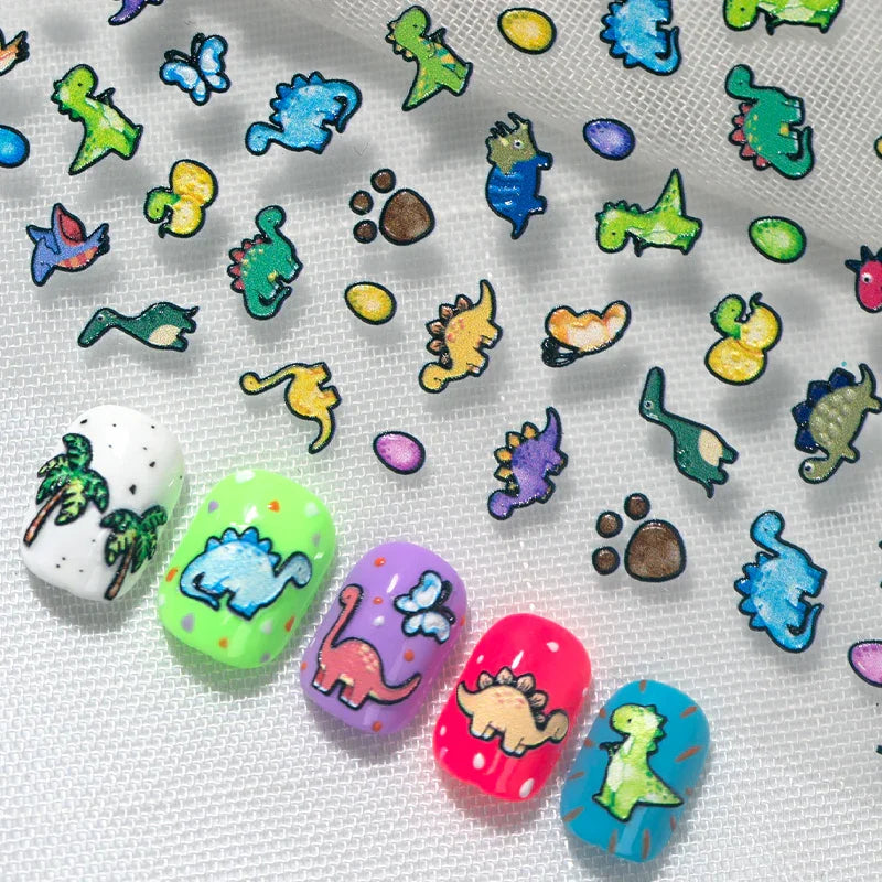 Little Dino 3D Nail Art Stickers
