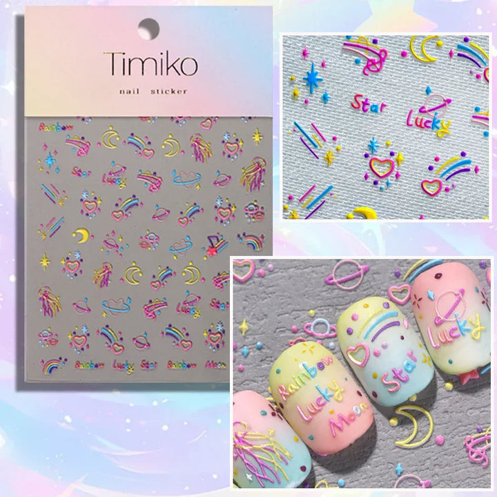 Lucky Stars 3D Nail Art Stickers