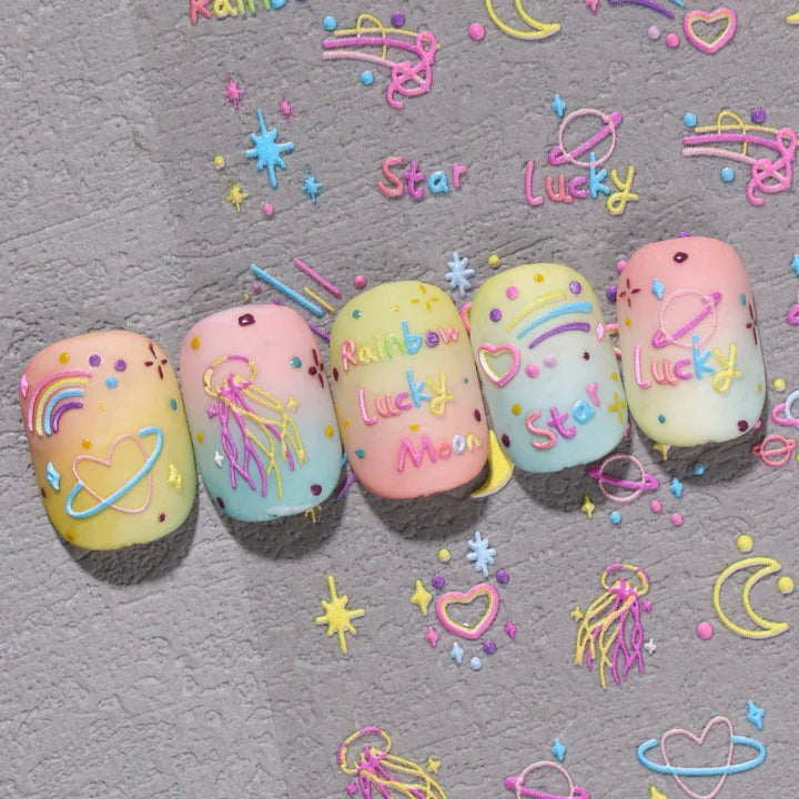 Lucky Stars 3D Nail Art Stickers