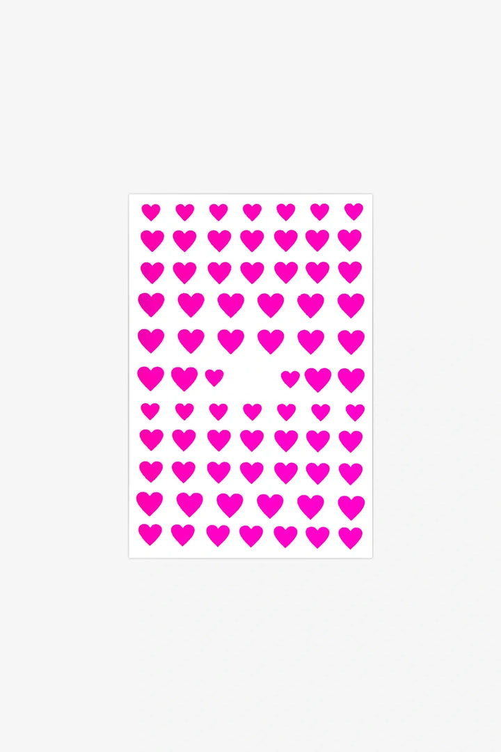 Metallic Pink Hearts Nail Art Stickers